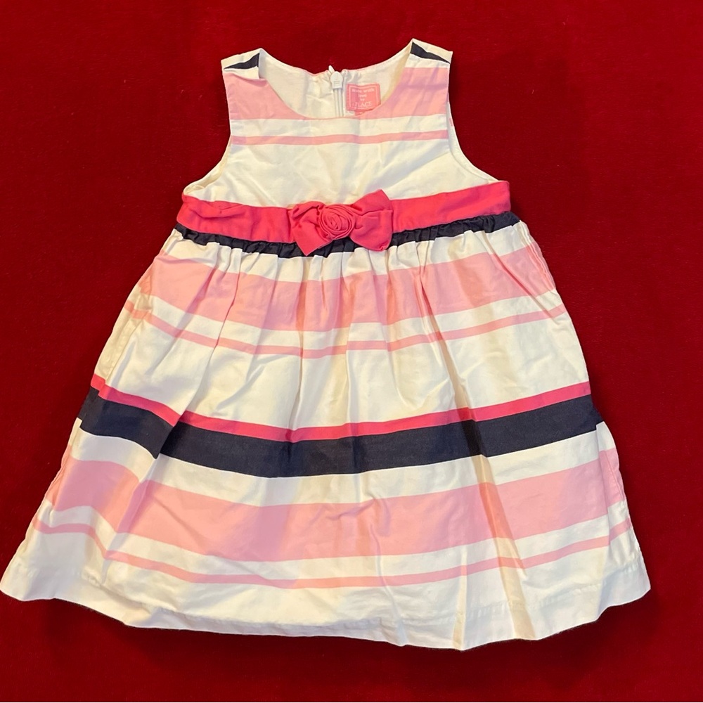 Made w/ Love by Place Baby Girl's Striped Lined Multicolor Sleeveless Dress 9-12
